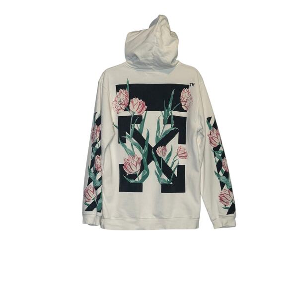 Off White Cherry Blossom White Floral Hoodie Sweatshirt size X Small - Picture 15 of 15